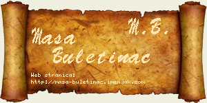 Maša Buletinac vizit kartica